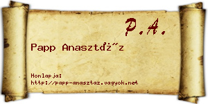 Papp Anasztáz névjegykártya